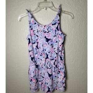 Lilly Pulitzer Cady Romper High Tide Navy It’s For Shore Girls Size XL 12-14